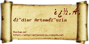 Ádler Artemíszia névjegykártya